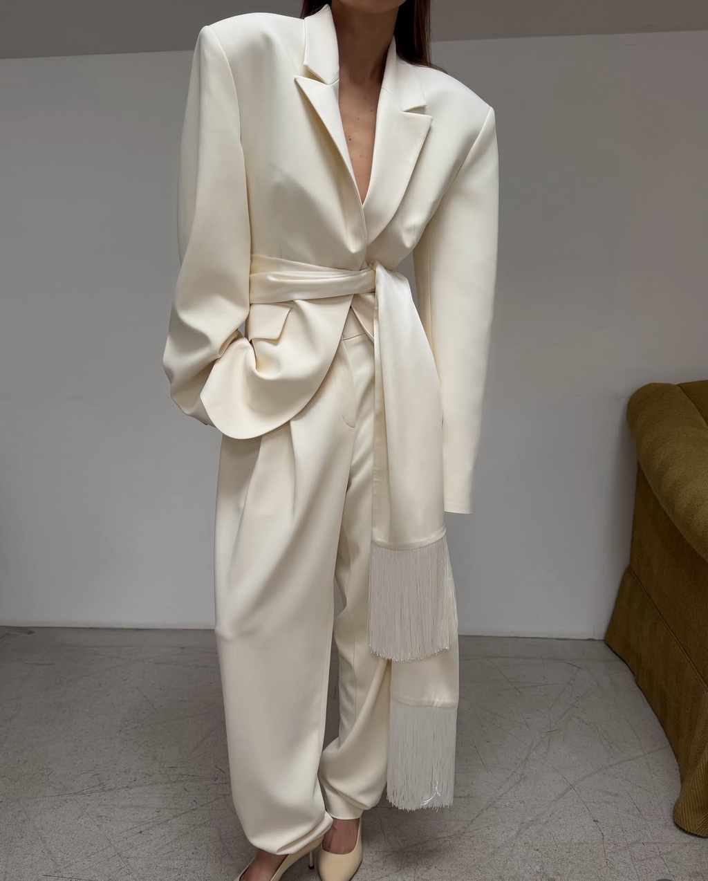 The Fringe Tassel Belt - Beige