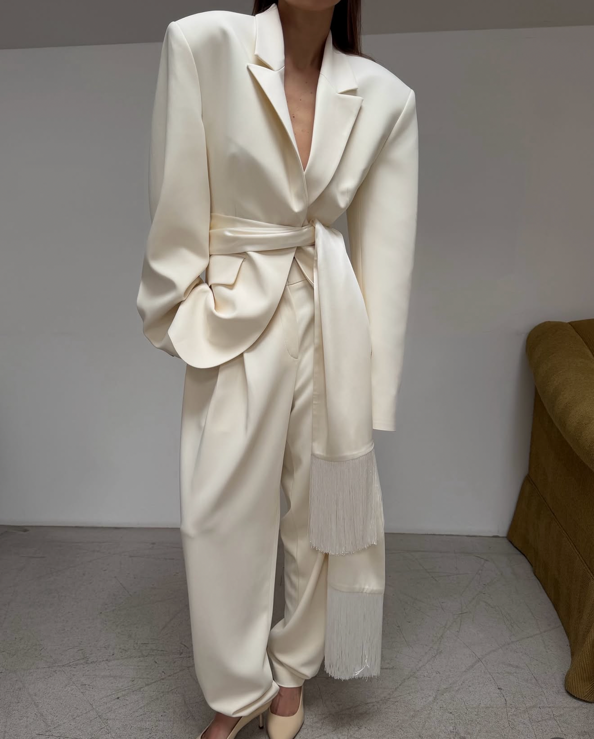 The Fringe Tassel Belt - Beige
