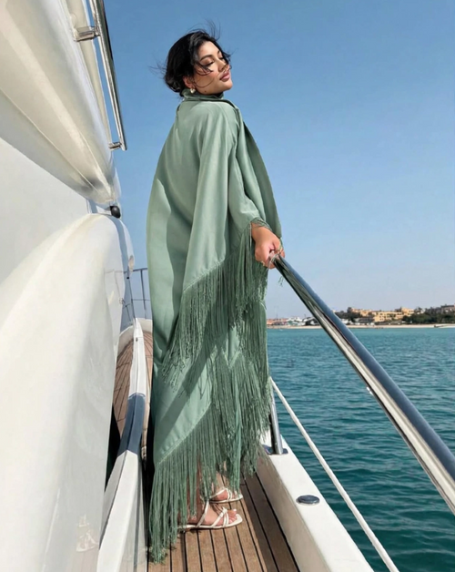 Caftan Frangé - Sage